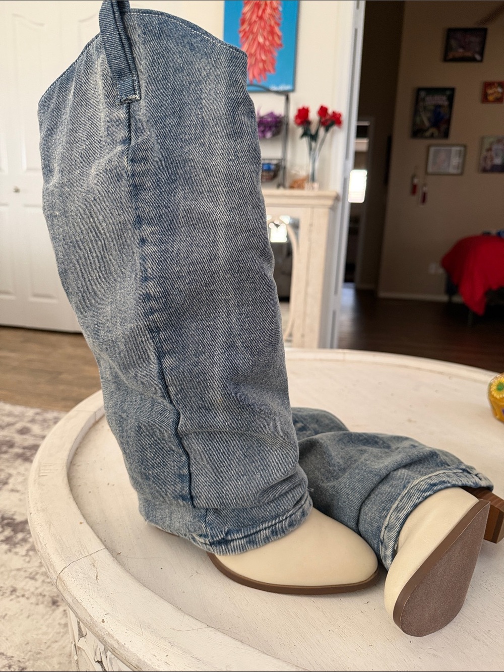 Woman’s Blue Denim boots - Classic Straight Fit